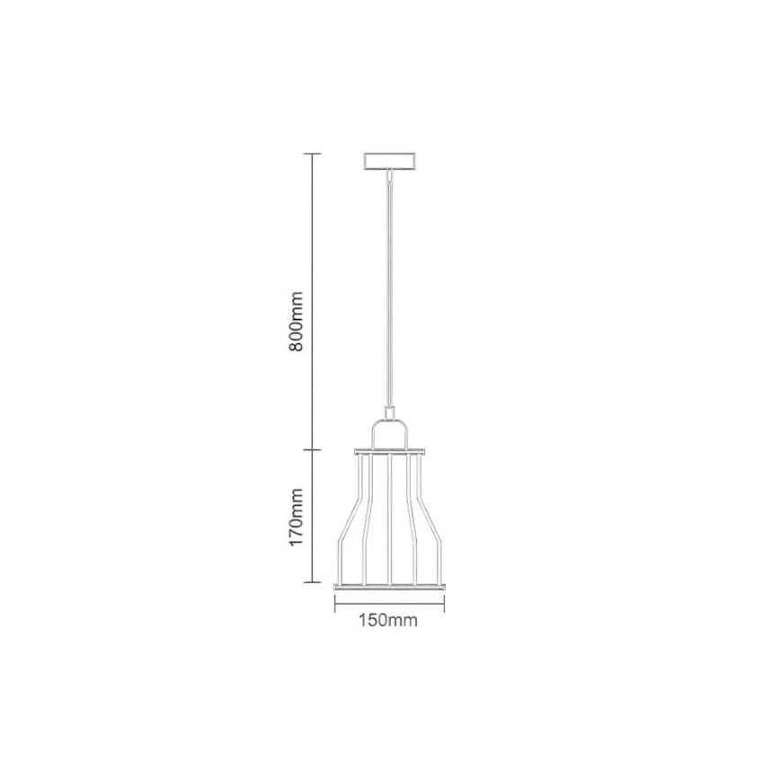 Luster na lanku 1xE27/60W/230V pr. 15 cm čierna