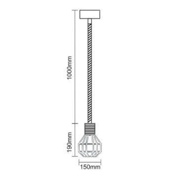 Luster na lanku 1xE27/60W/230V pr. 15 cm