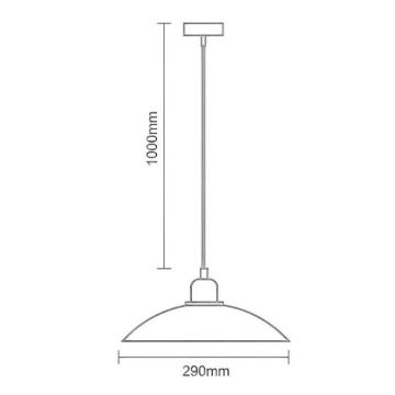 Luster na lanku 1xE27/60W/230V pr. 29 cm čierna