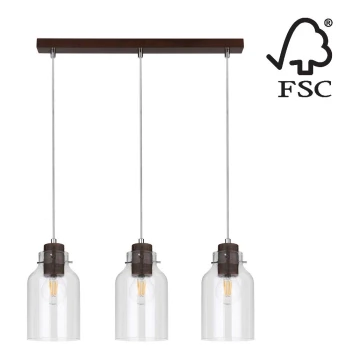 Luster na lanku ALESSANDRO 3xE27/60W/230V buk – FSC certifikované