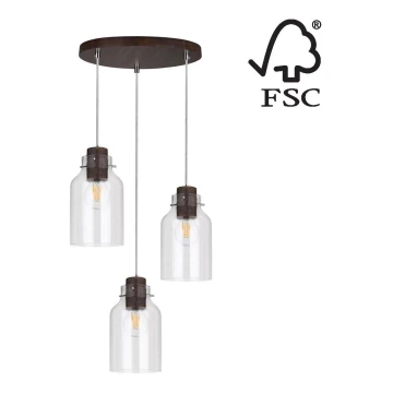 Luster na lanku ALESSANDRO 3xE27/60W/230V buk – FSC certifikované