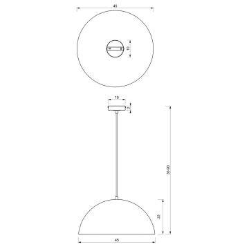 Luster na lanku BETA 1xE27/60W/230V pr. 45 cm čierna