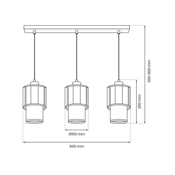 Luster na lanku BLANCO 3xE27/60W/230V biela