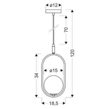 Luster na lanku CORDEL 1xG9/28W/230V lesklý chróm