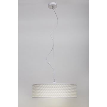 Luster na lanku GARDA 1xE27/60W/230V pr. 40 cm biela