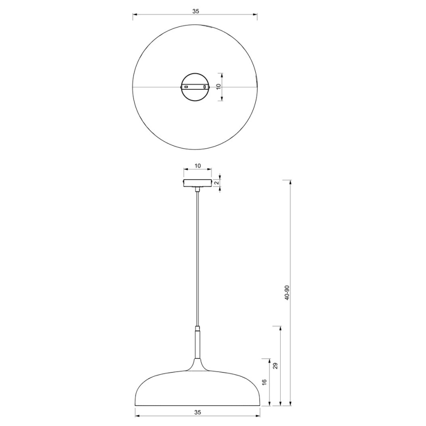 Luster na lanku LINCOLN 1xE27/60W/230V pr. 35 cm biela