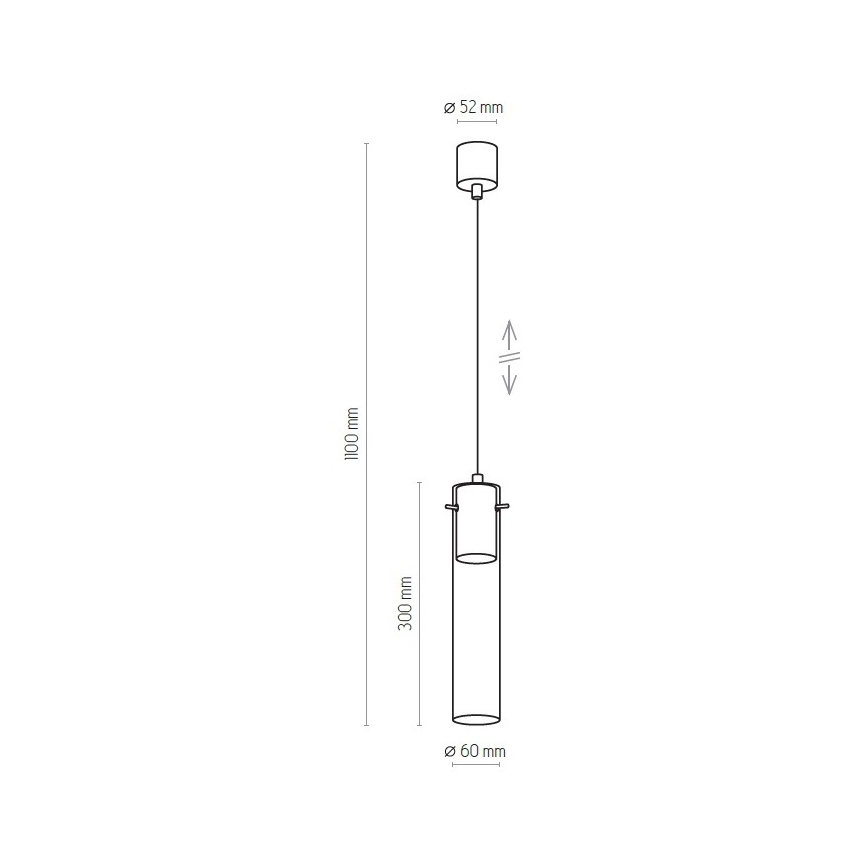 Luster na lanku LOOK GRAPHITE 1xGU10/10W/230V