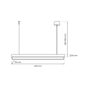 Luster na lanku LUNGO T8 1xG13/9W/230V čierna