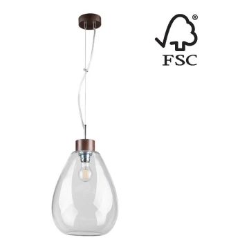 Luster na lanku PIRO 1xE27/60W/230V buk – FSC certifikované