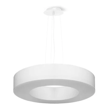 Luster na lanku SATURNO SLIM 5xE27/60W/230V pr. 50 cm biela