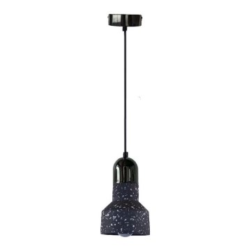 Luster na lanku TERRAZZO 1xE27/60W/230V pr. 12 cm čierna