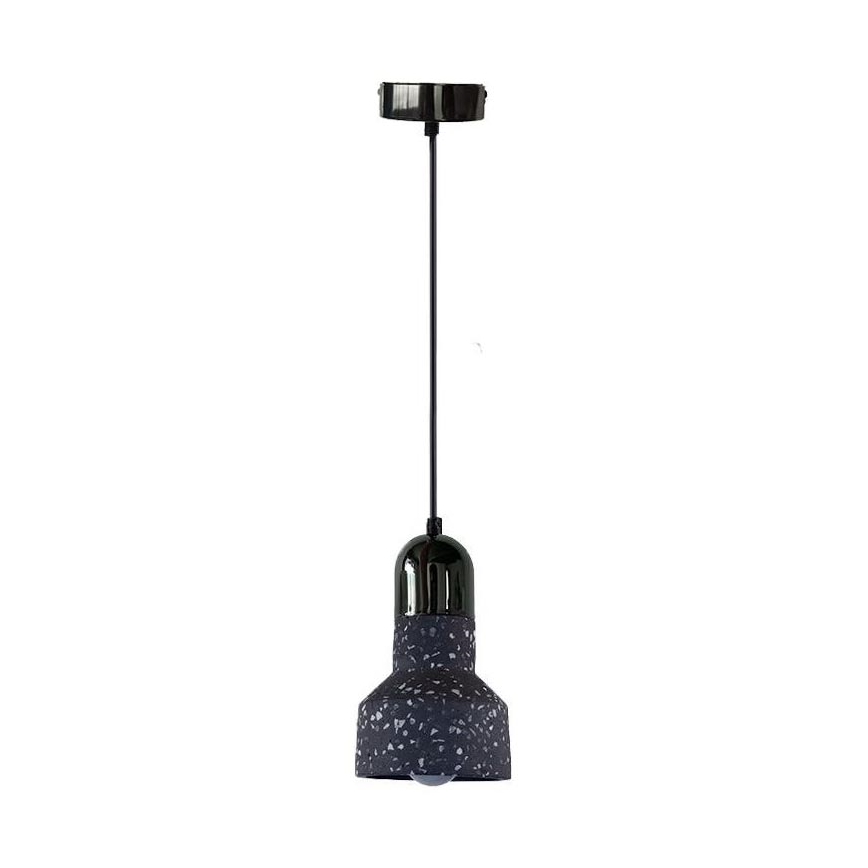 Luster na lanku TERRAZZO 1xE27/60W/230V pr. 12 cm čierna