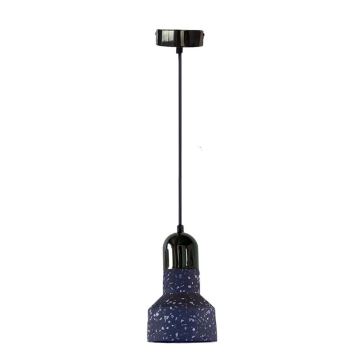 Luster na lanku TERRAZZO 1xE27/60W/230V pr. 12 cm čierna