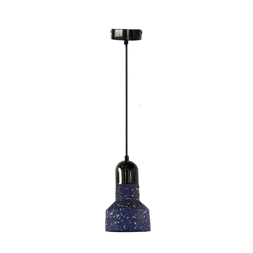 Luster na lanku TERRAZZO 1xE27/60W/230V pr. 12 cm čierna