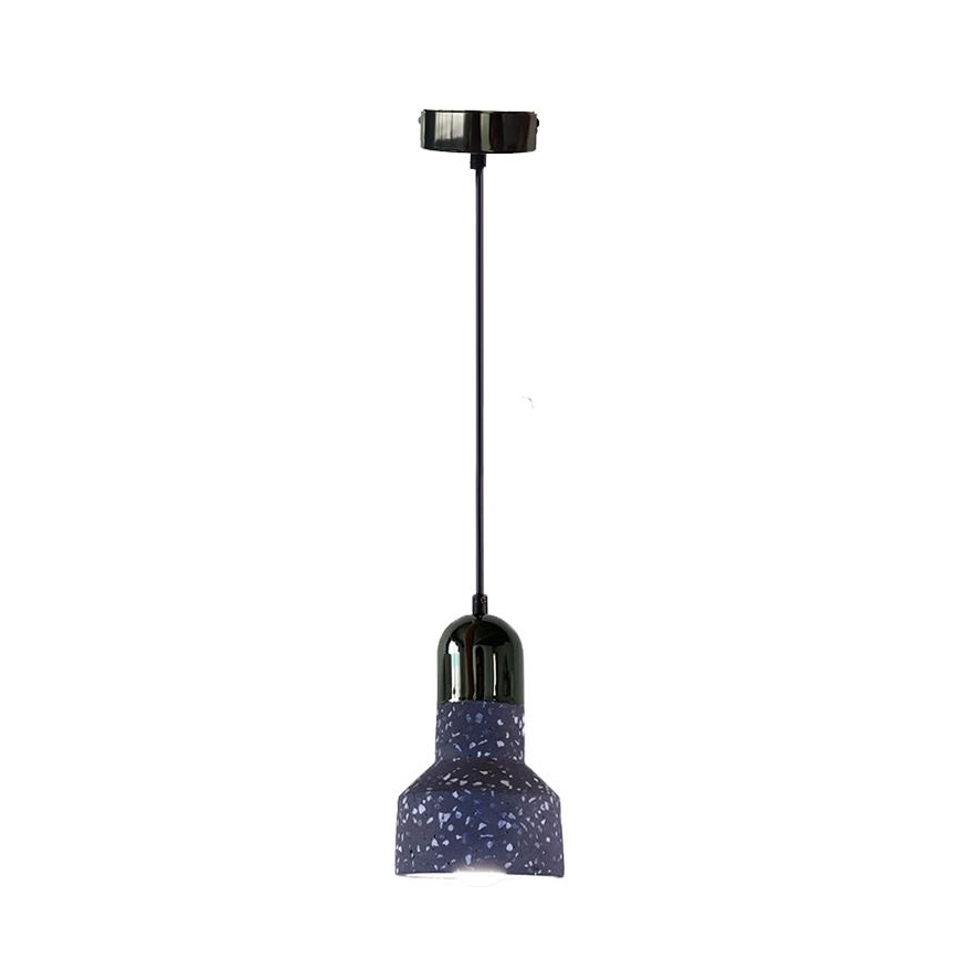 Luster na lanku TERRAZZO 1xE27/60W/230V pr. 12 cm čierna