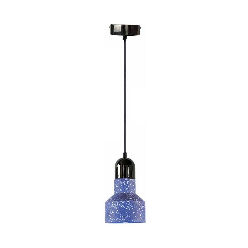 Luster na lanku TERRAZZO 1xE27/60W/230V pr. 12 cm modrá