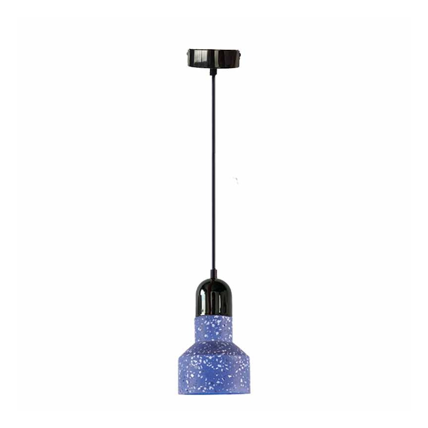 Luster na lanku TERRAZZO 1xE27/60W/230V pr. 12 cm modrá