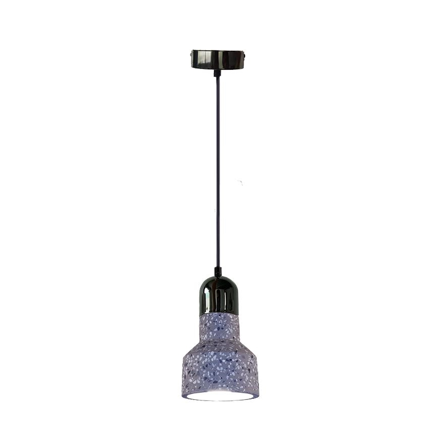 Luster na lanku TERRAZZO 1xE27/60W/230V pr. 12 cm šedá