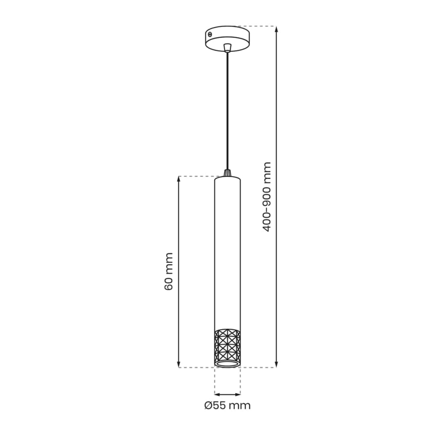 Luster na lanku TUBI 1xGU10/8W/230V zlatá