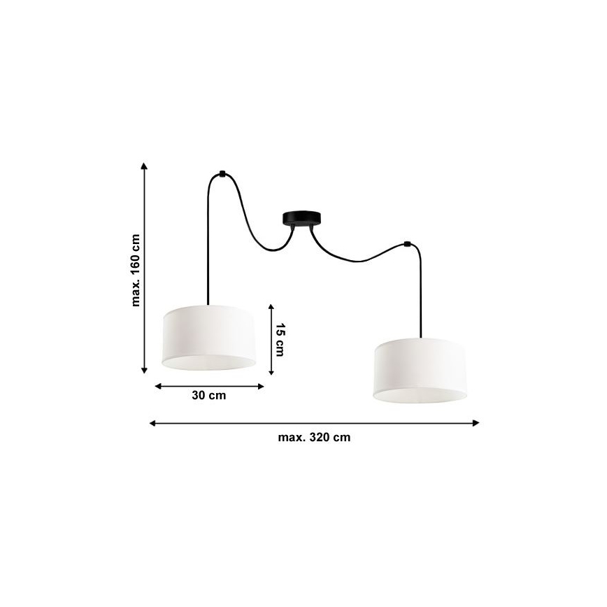 Luster na lanku TUZ 2xE27/60W/230V