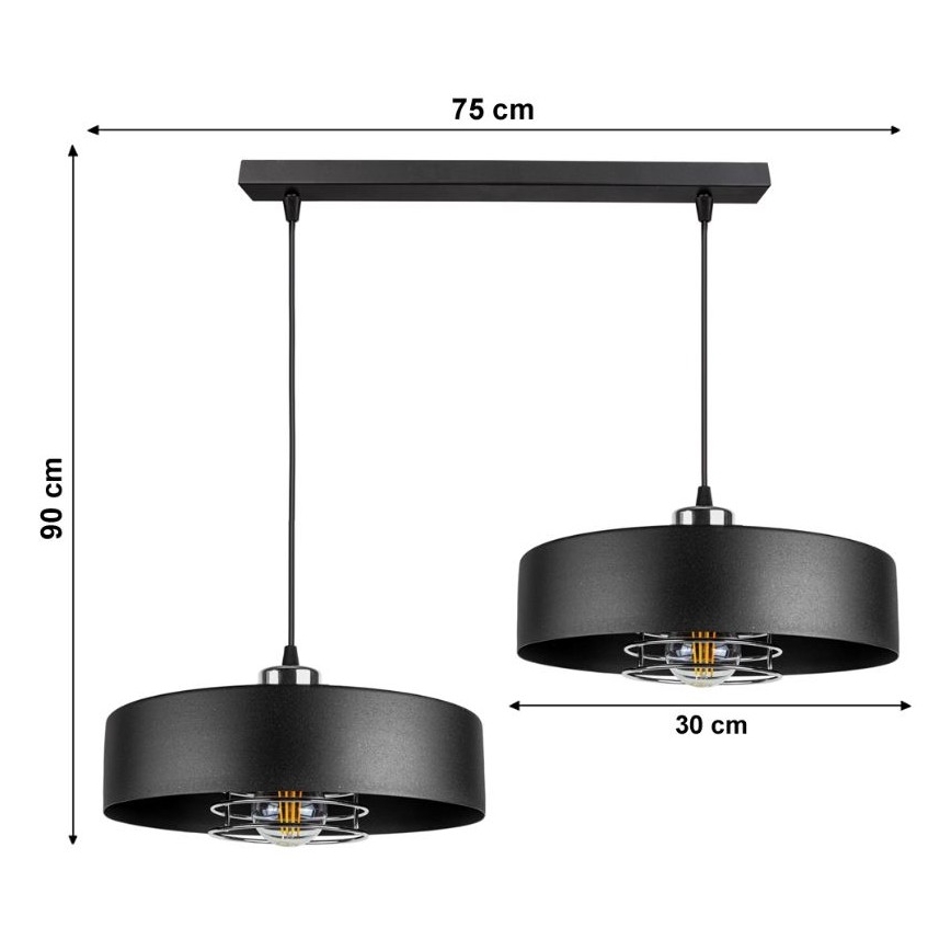 Luster na lanku VEST 2xE27/60W/230V