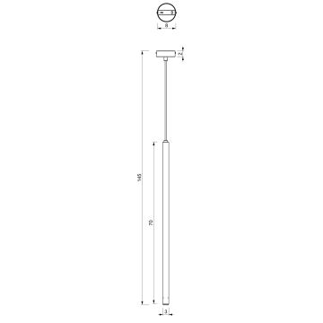 Luster na lanku YORU 1xG9/8W/230V 70 cm mosadz