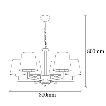 Luster na reťazi PROFIL 6xE27/40W/230V