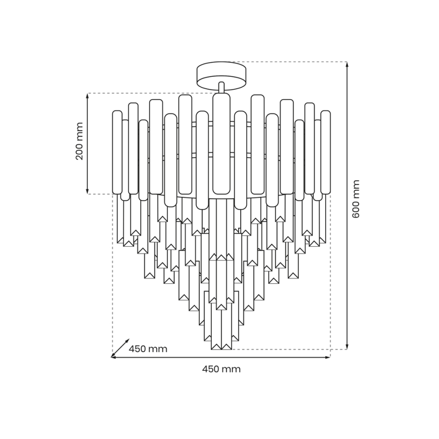 Luster na tyči MADISON 9xE14/40W/230V matný chróm