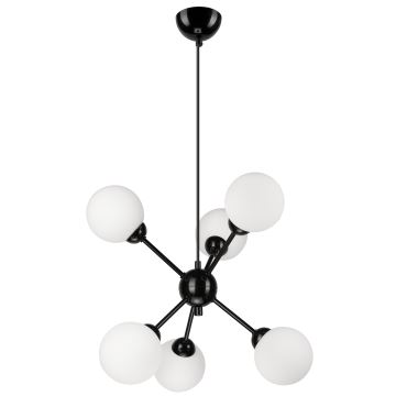 Luster na tyči RUBBY BALL 6xG9/5W/230V čierna