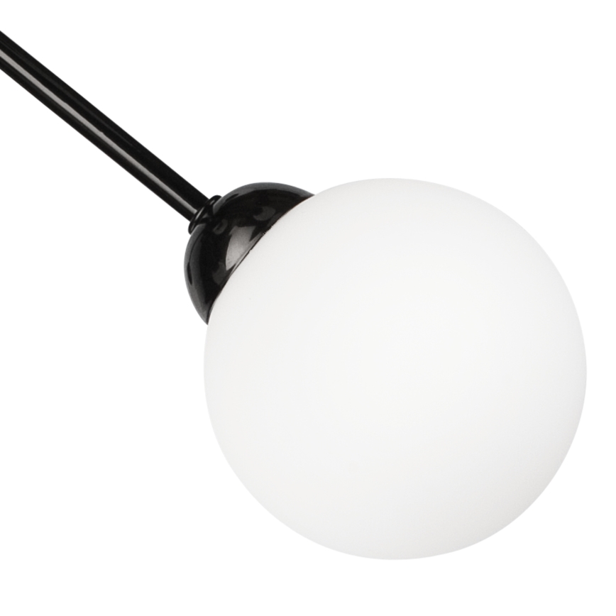 Luster na tyči RUBBY BALL 6xG9/5W/230V čierna