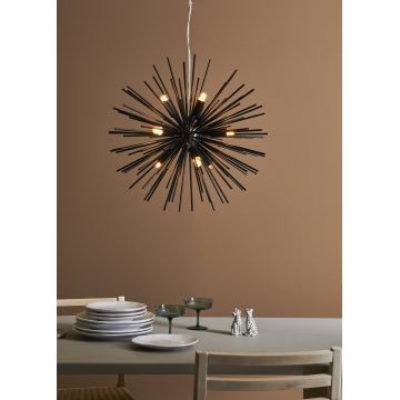 Markslöjd 108048 - Luster na lanku SOLEIL 9xE14/20W/230V čierna