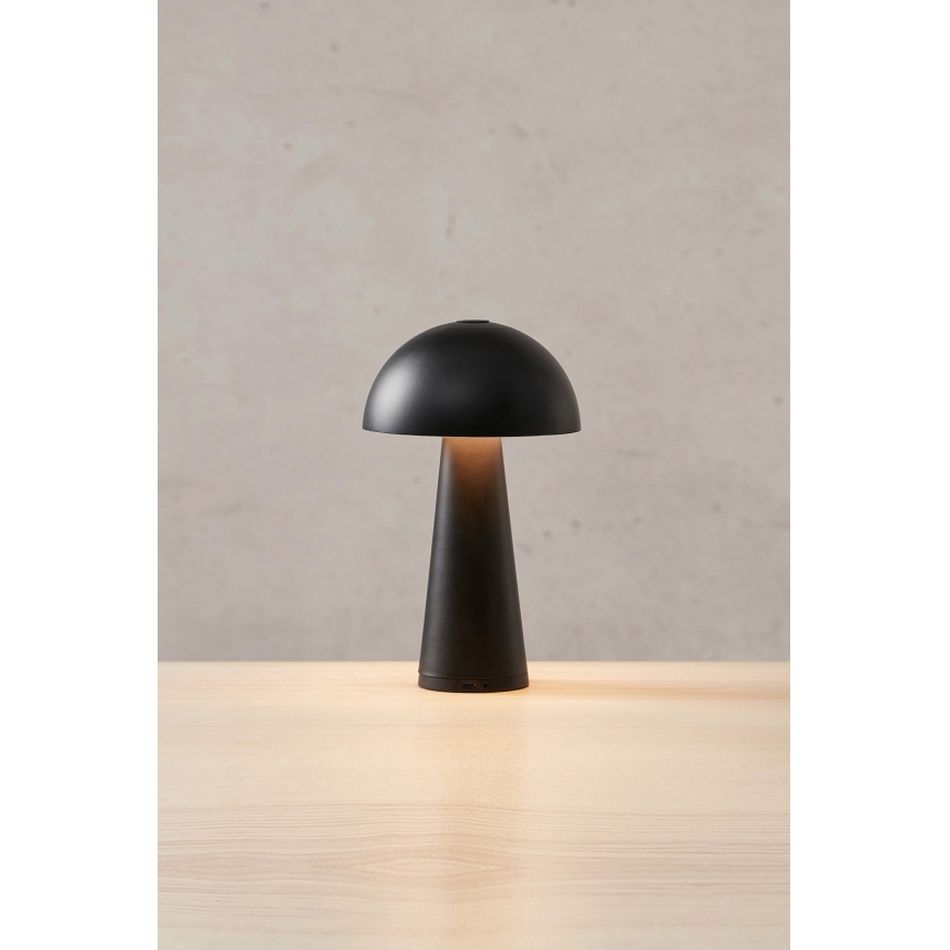 Markslöjd 108655 - LED Stmievateľná nabíjacia lampa FUNGI LED/1,5W/5V IP44 čierna