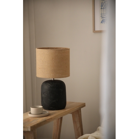 Markslöjd 108684 - Stolná lampa MONTAGNA 1xE14/40W/230V 45 cm béžová/čierna
