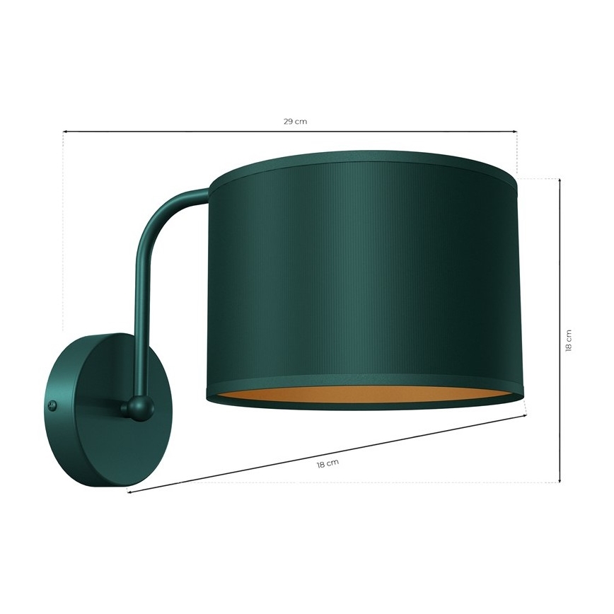 Nástenná lampa VERDE 1xE27/60W/230V zelená