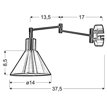 Nástenná lampička COPENHAGEN 1xE14/40W/230V matný chróm