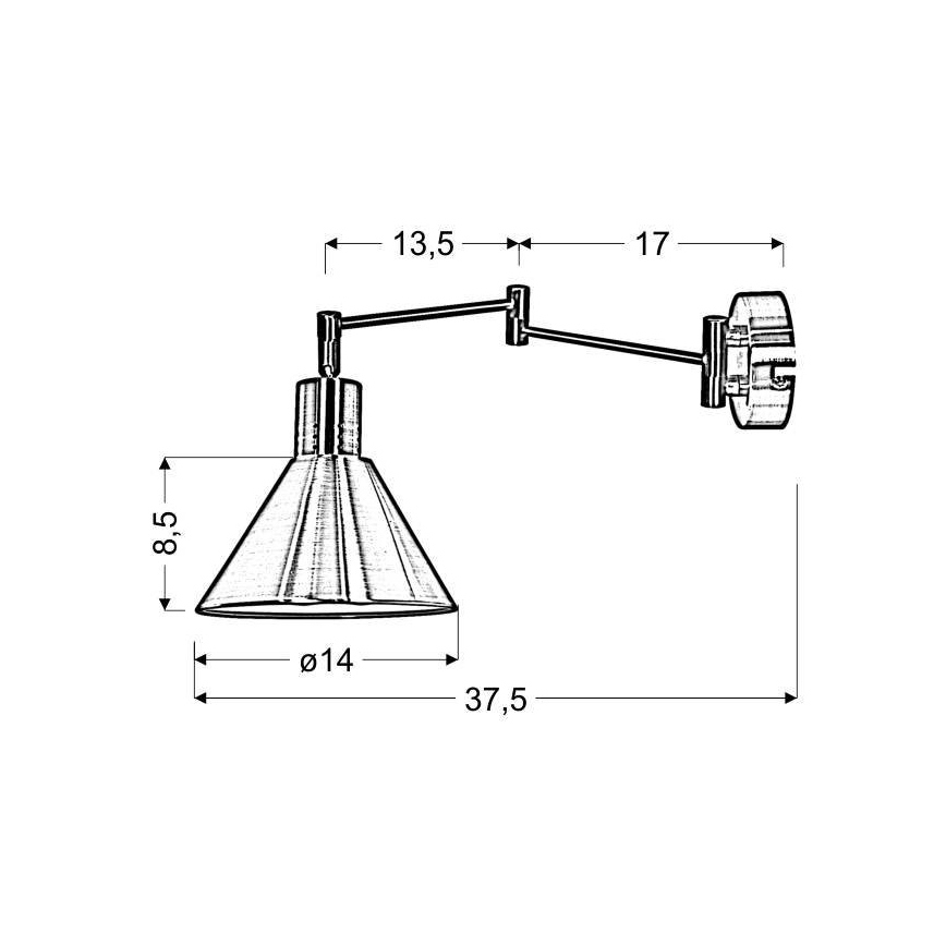 Nástenná lampička COPENHAGEN 1xE14/40W/230V matný chróm