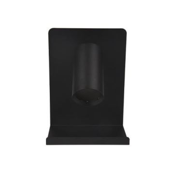 Nástenné bodové svietidlo s policou a USB nabíjačkou 1xGU10/35W/230V čierna