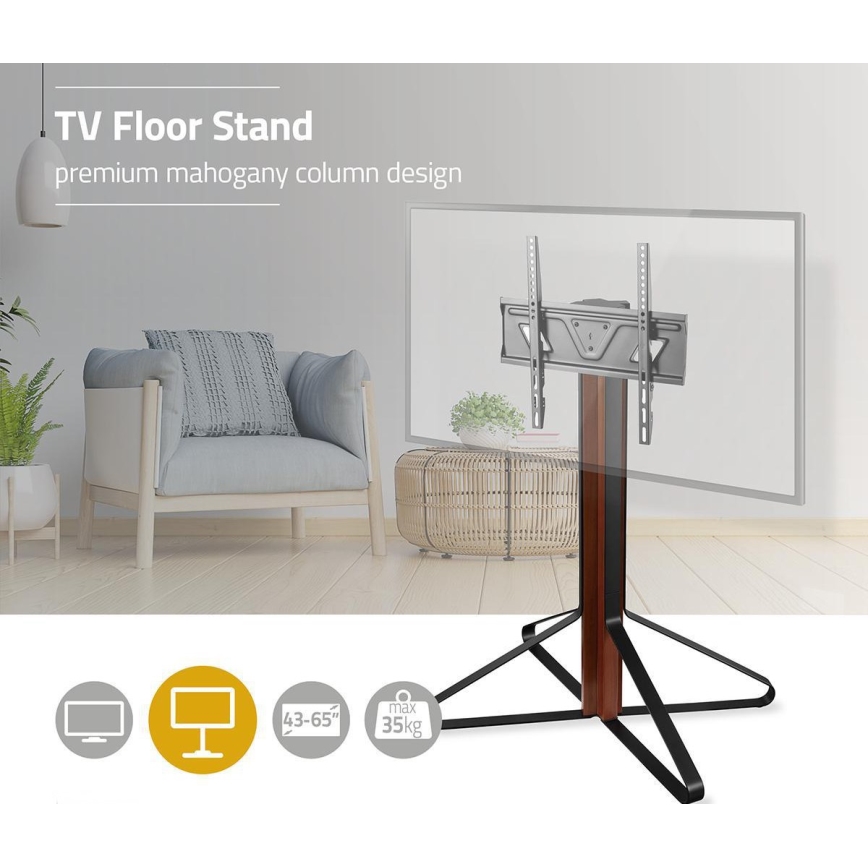 Podlahový stojan pre TV 43-65” mahagón