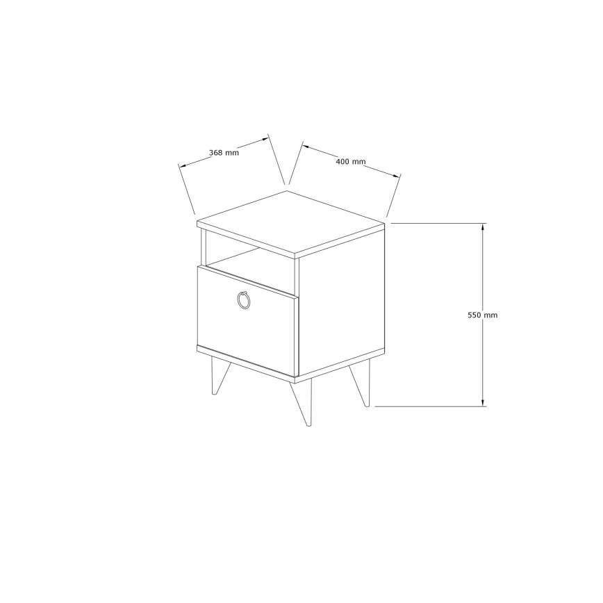 Nočný stolík BARLO 50x40 cm biela