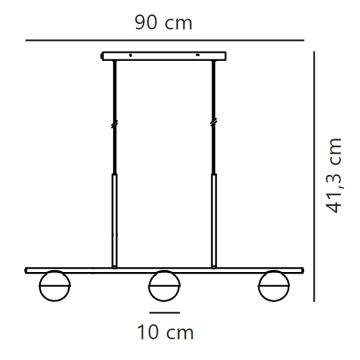 Nordlux - Luster na lanku CONTINA 3xG9/5W/230V čierna