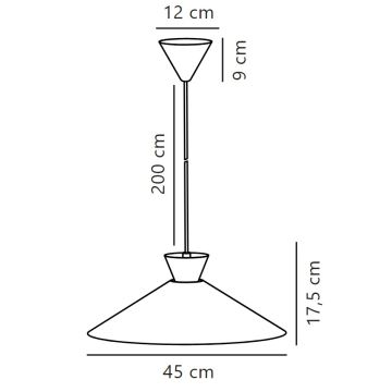 Nordlux - Luster na lanku DIAL 1xE27/40W/230V pr. 45 cm čierna