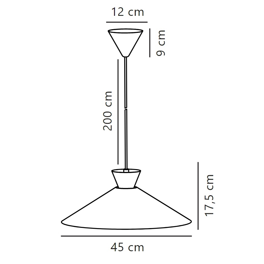 Nordlux - Luster na lanku DIAL 1xE27/40W/230V pr. 45 cm čierna