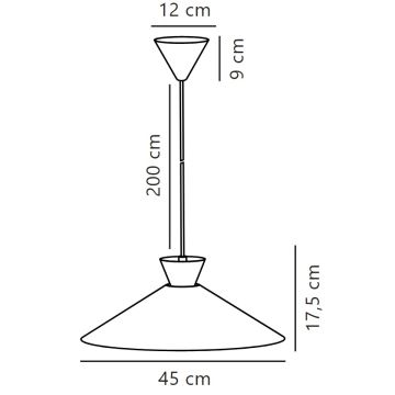 Nordlux - Luster na lanku DIAL 1xE27/40W/230V pr. 45 cm šedá