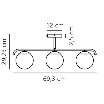 Nordlux - Luster na tyči GRANT 3xE14/25W/230V čierna