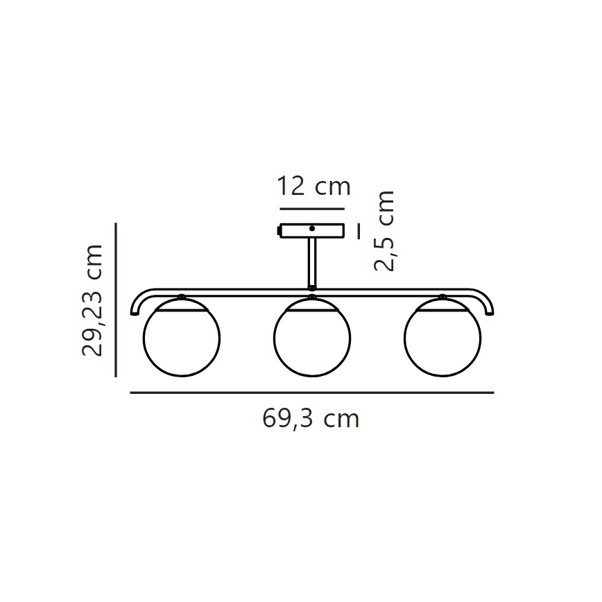 Nordlux - Luster na tyči GRANT 3xE14/25W/230V čierna