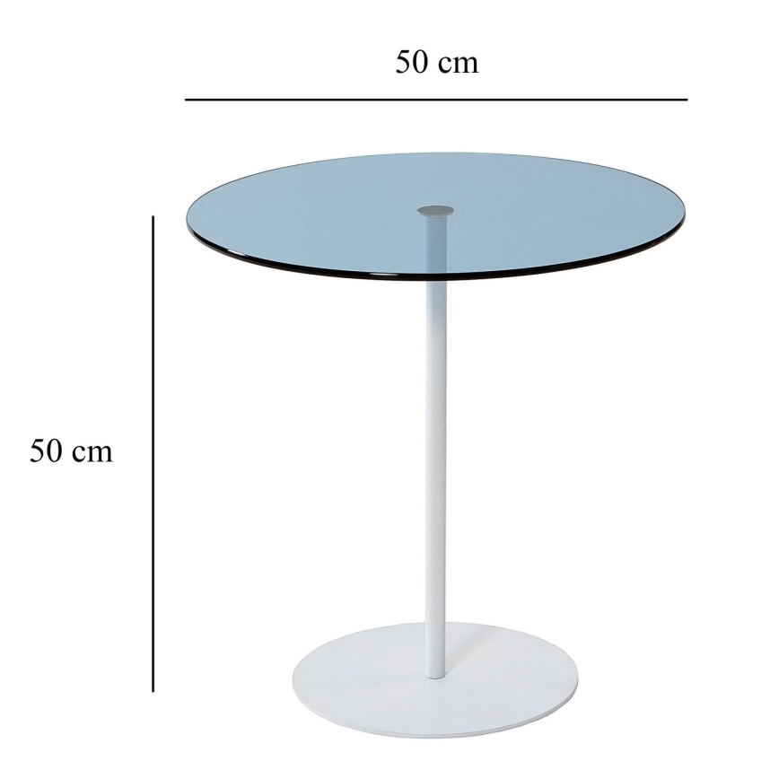 Odkladací stolík CHILL 50x50 cm biela/modrá