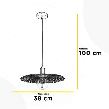 ONLI - Luster na lanku GOLDEN 1xE27/22W/230V zlatá/čierna