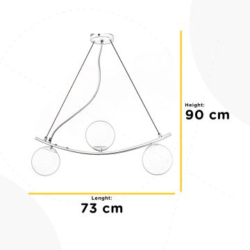 ONLI - Luster na lanku TRIO 3xE14/6W/230V biela