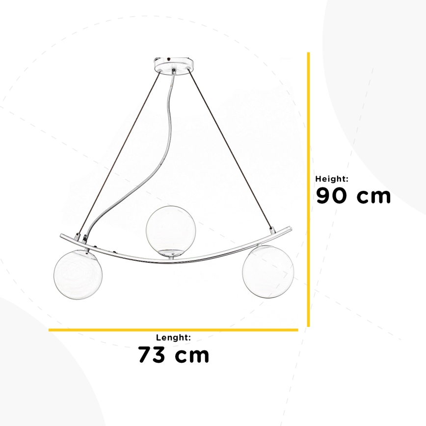 ONLI - Luster na lanku TRIO 3xE14/6W/230V biela