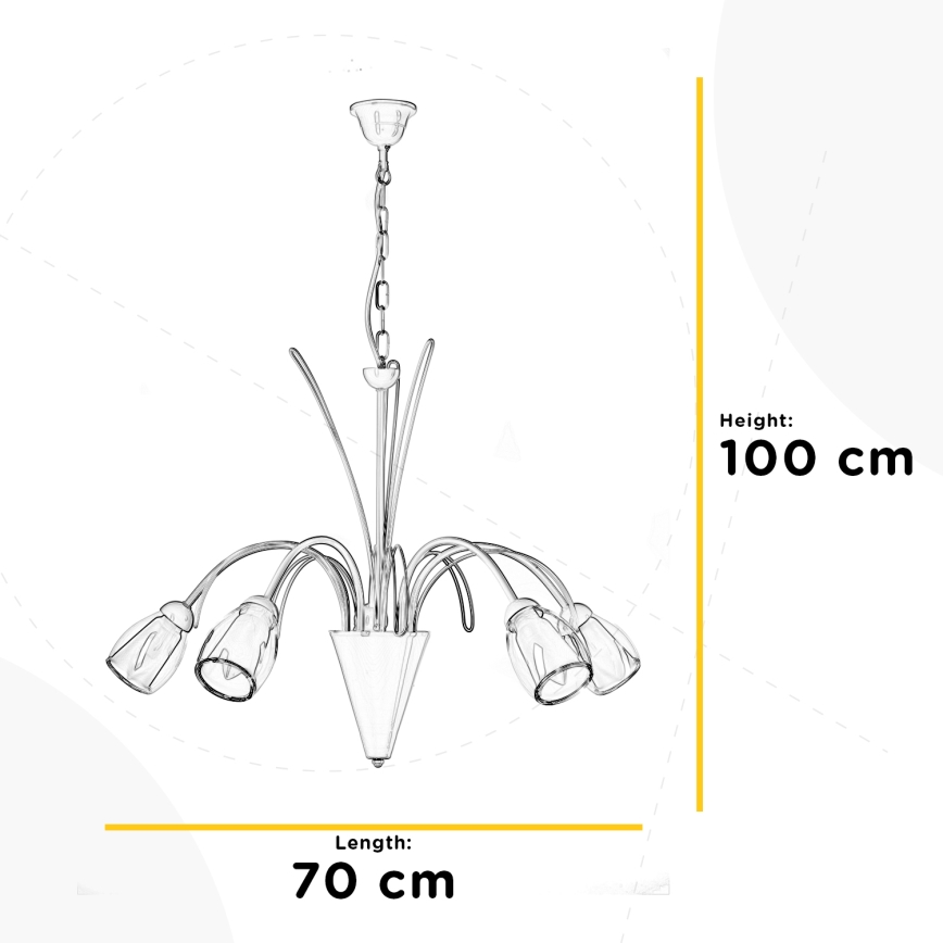 ONLI - Luster na reťazi ANTEA 5xE14/6W/230V